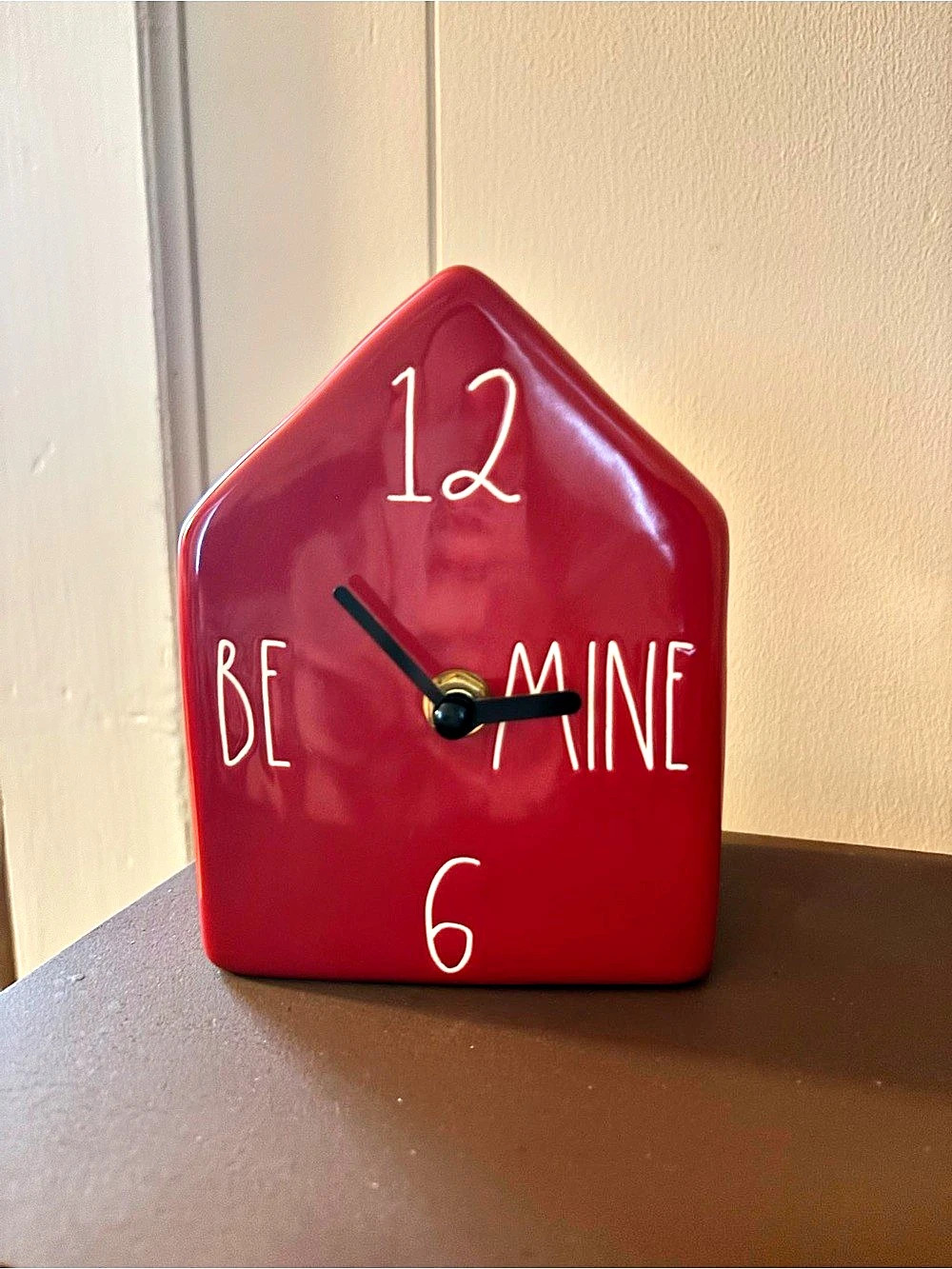 Rae Dunn Be Mine House Clock Red